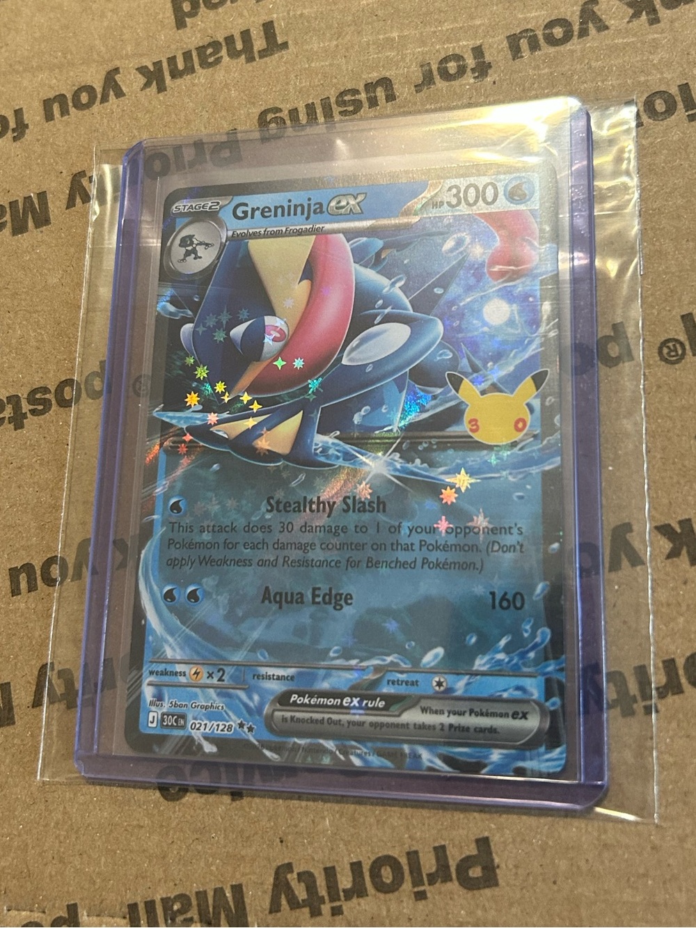 Holo Greninja ex 30th Celebration Pokemon TCG Card No. 021/128 ⭐️⭐️